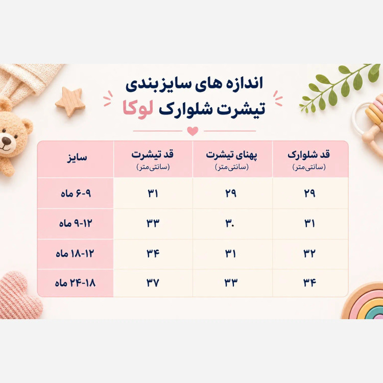 ست تیشرت و شلوارک نوزادی لوکا طرح سنجاب مناسب 6 تا 24 ماه