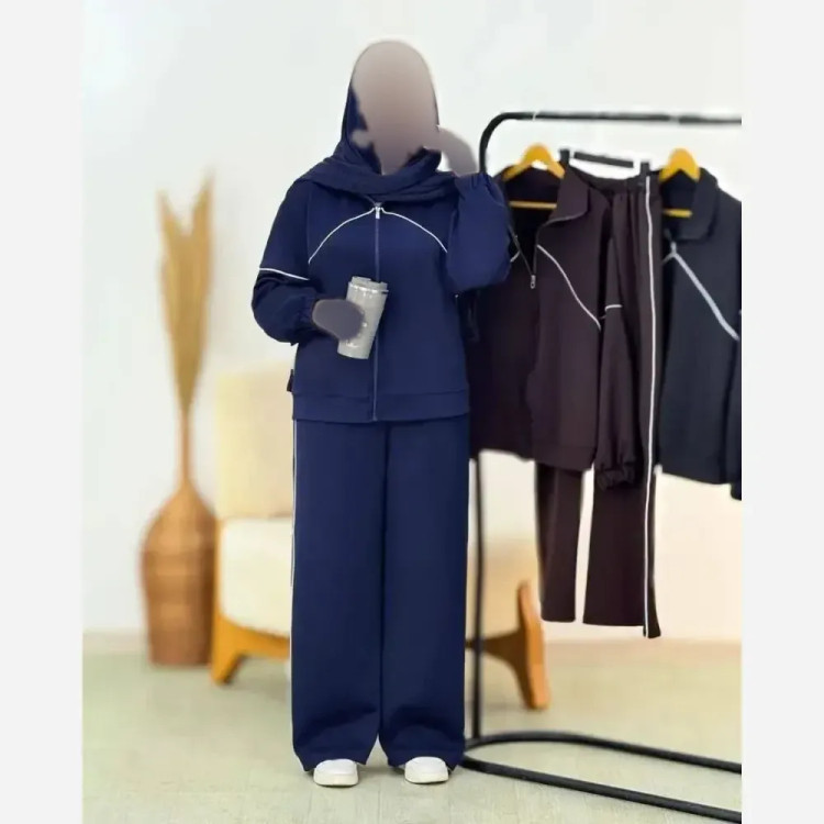 ست مستانه اسپرت جنس مازراتی باکیفیت فری سایز 36 تا 46 رنگ مشکی سورمه ای شکلاتی