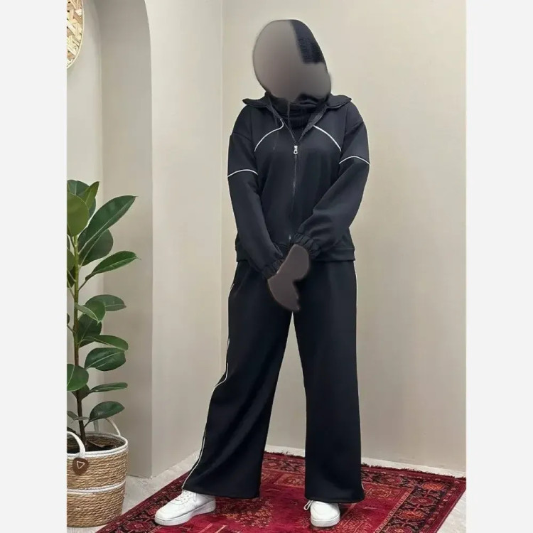 ست مستانه اسپرت جنس مازراتی باکیفیت فری سایز 36 تا 46 رنگ مشکی سورمه ای شکلاتی