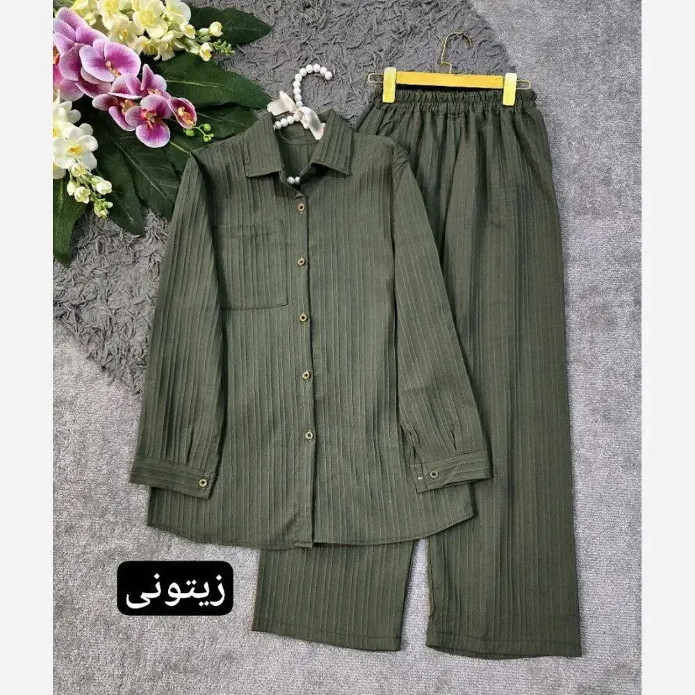 ست شومیز و شلوار سنبل الطیب جنس ایوا سایز فری 36 تا 46