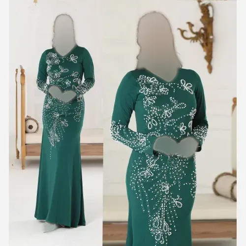 ماکسی مجلسی زنانه مدل خاطره پارچه قواصی مروارید دوزی شده سایز 38 تا 52