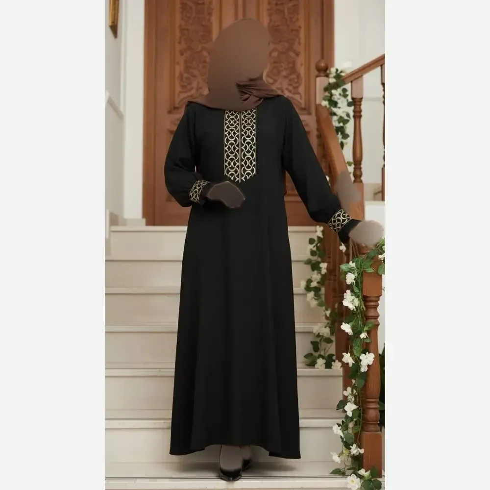 عبا زنانه مدل یاس جنس الیزه رنگ مشکی