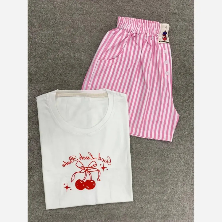 ست ست تیشرت شورتک پینترستی فری سایز پنبه و بوگاتی