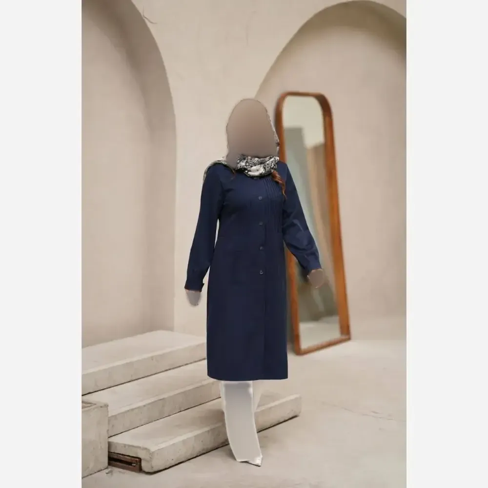 مانتو زنانه مدل ماهور سینه پلیسه دوختی پارچه کارتیر خنک مناسب روزمره و اداری چهار رنگ سایزبندی کامل