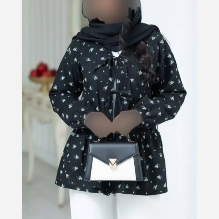 مانتو عروسکی دلبر مدل آیسل جنس وال ژاکارد گل گچی مناسب تمام فصل ها تک سایز 38 تا 48