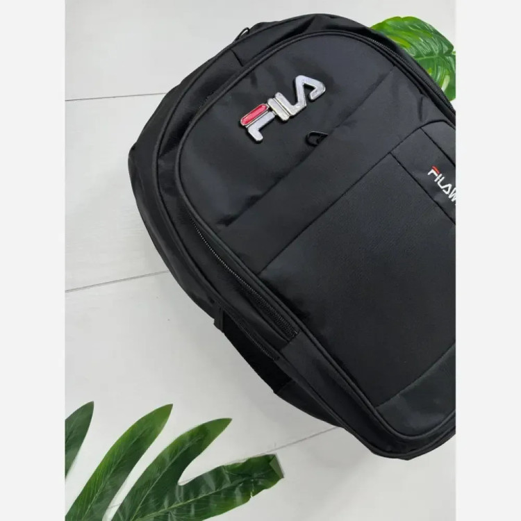 کوله پشتی دبیرستانی برزنتی درجه یک با جای لپ تاپ و دو زیپ کناری رنگ بندی FILA و CAT