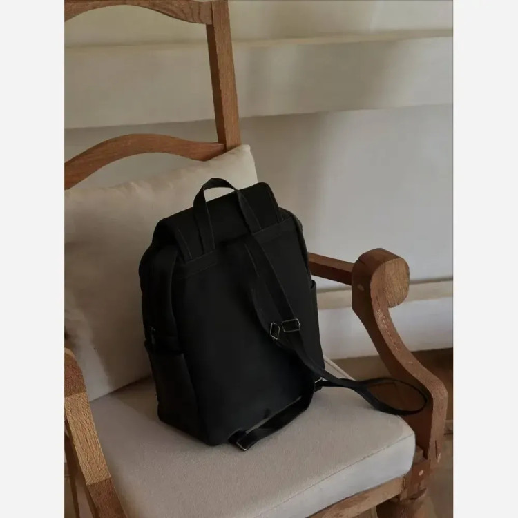 کوله پشتی چرم مشکی زنانه طرح عروسکی مدل Korean سایز 40x35 سانت