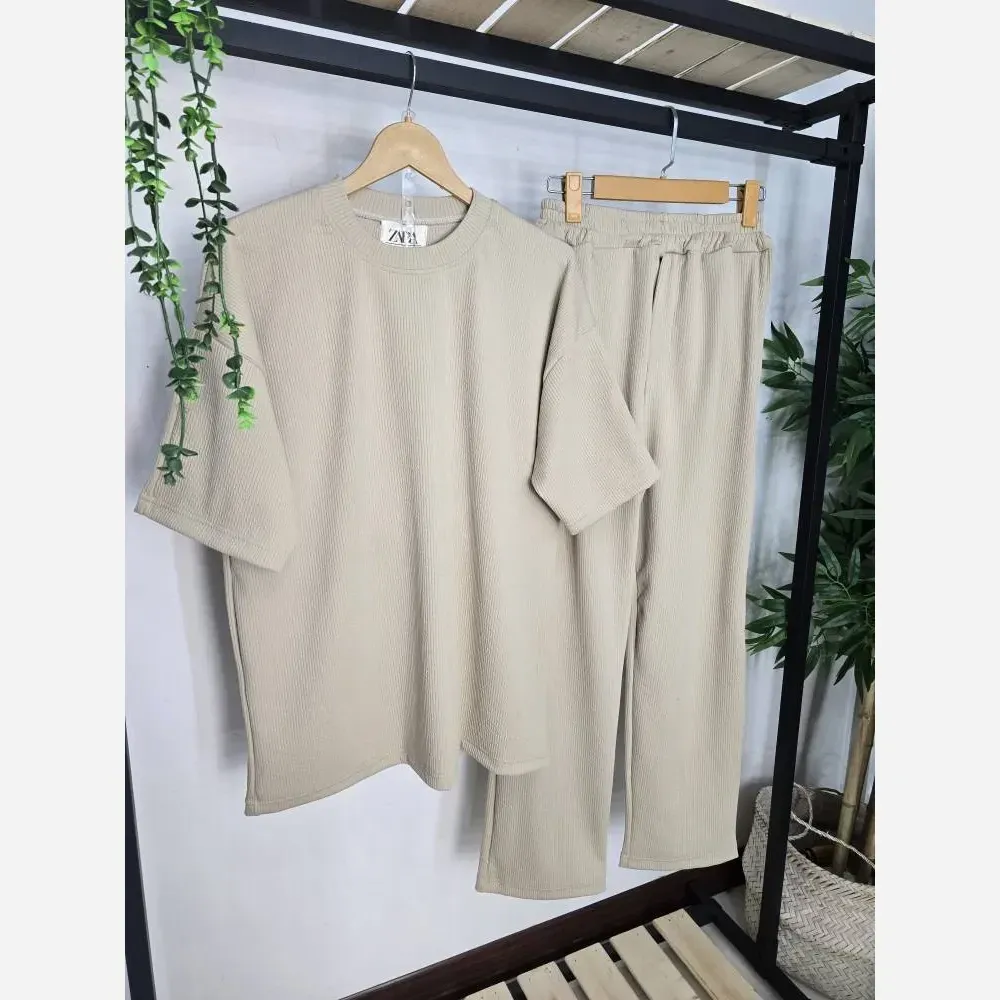ست یقه گرد آرسام فتیله ای کبریتی درجه یک مردانه فری سایز در رنگ های مشکی، شکلاتی، کرم، دودی