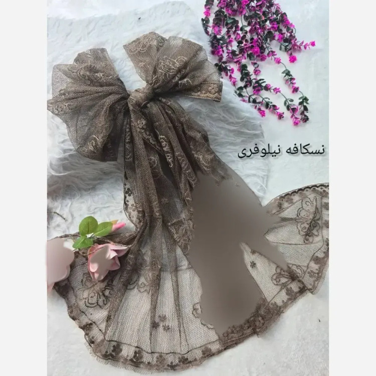 شال تور دانتل طرحدار رنگی فری سایز ابعاد 180*70