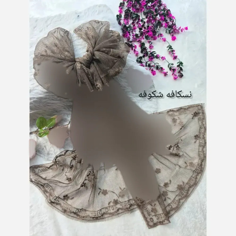 شال تور دانتل طرحدار رنگی فری سایز ابعاد 180*70