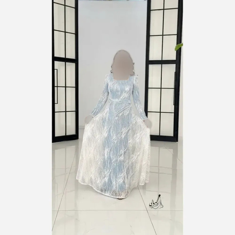 ماکسی مجلسی سایز بزرگ زنانه مدل پریچهر جنس شاین برجسته