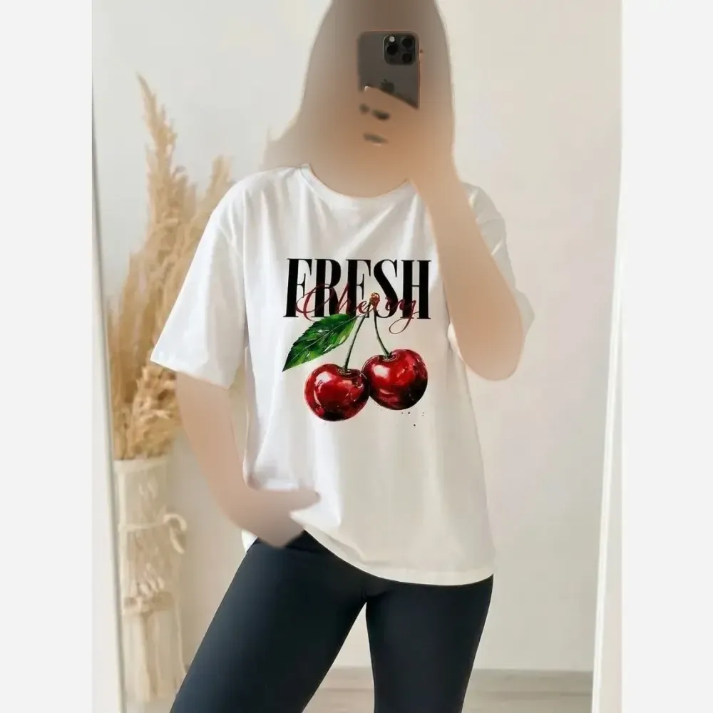 تیشرت قواره دار تابستانه پنبه ای فری سایز