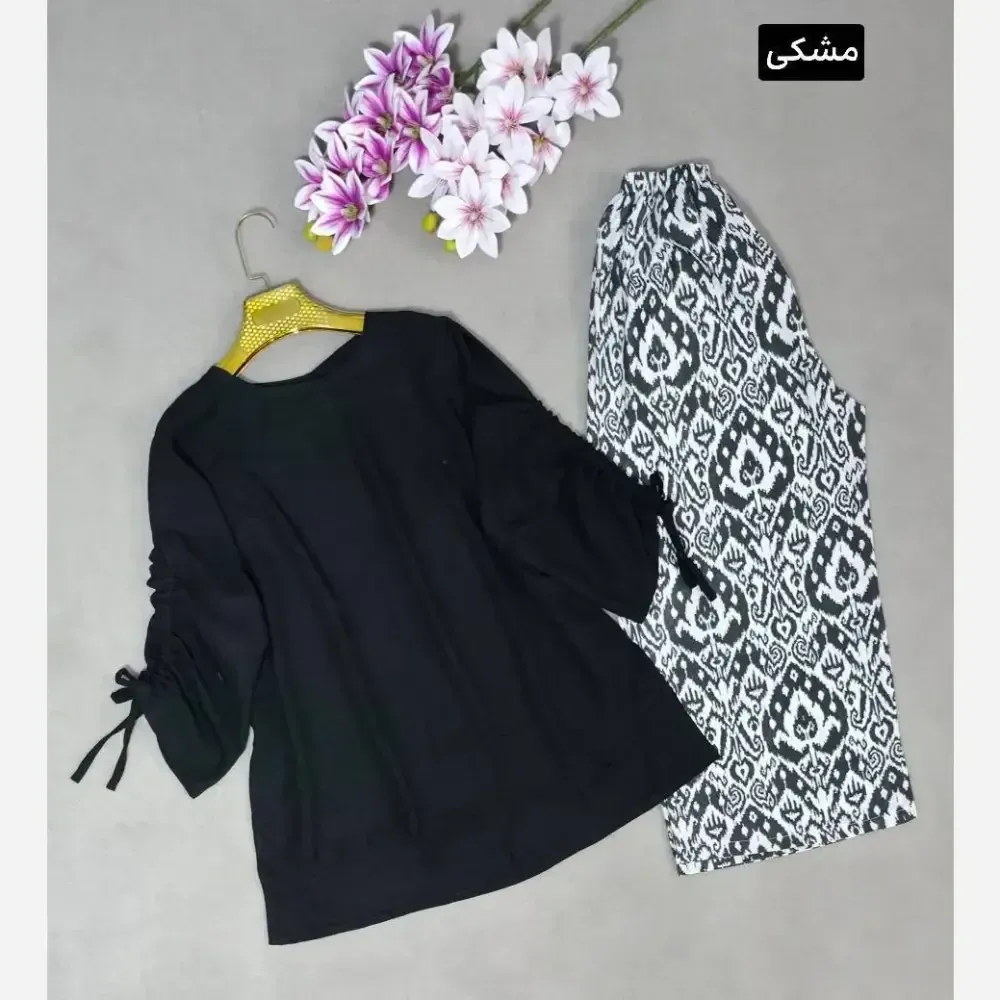ست شومیز شانتون و شلوار نخی زنانه آناهیتا فری سایز