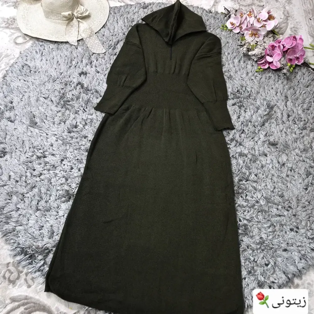 کفتان بافت اکریلیک کلاهدار مدل ساعت شنی سایز 38 تا 50