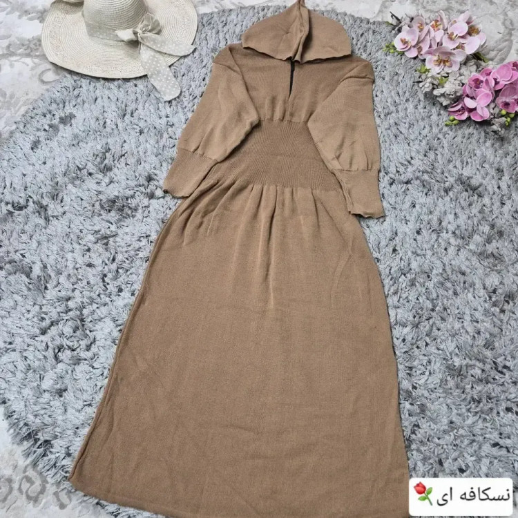 کفتان بافت اکریلیک کلاهدار مدل ساعت شنی سایز 38 تا 50