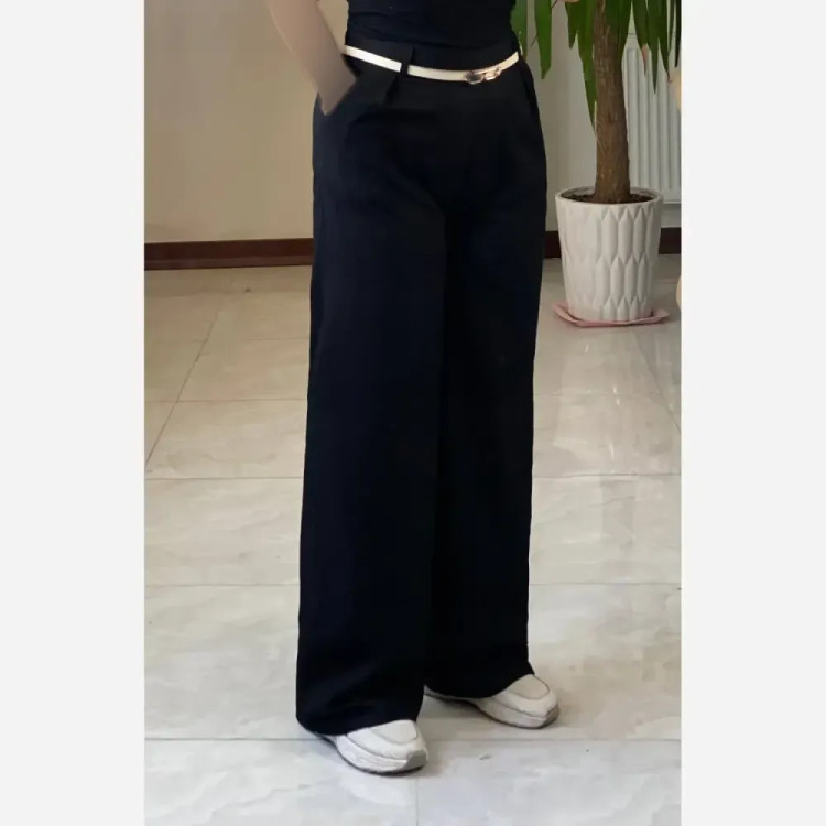 شلوار بگ تنسل میله ای زنانه رنگ قهوه ای مشکی کرم سایز 44 تا 50