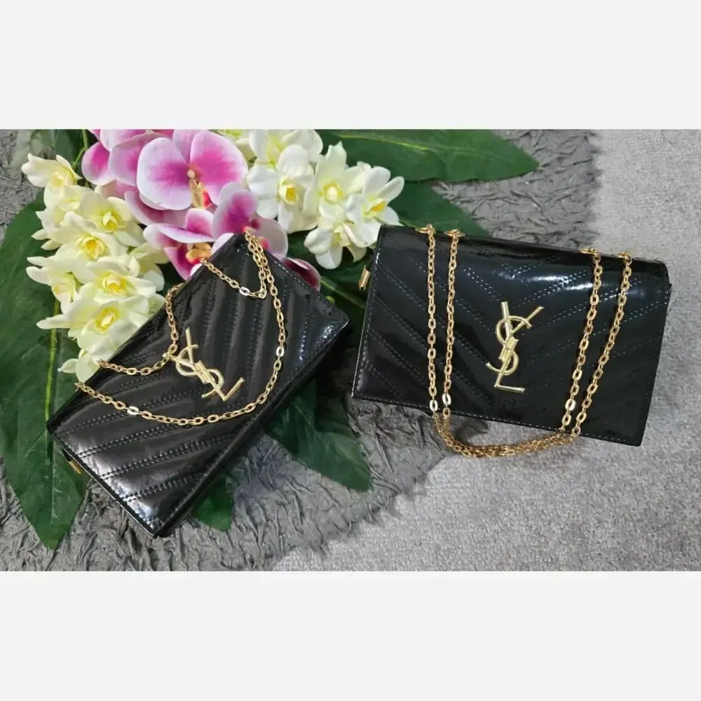 کیف مجلسی لادن ورنی کرم و زرشکی شیک