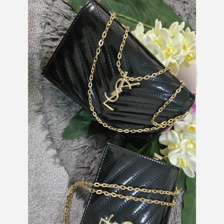 کیف مجلسی لادن ورنی کرم و زرشکی شیک