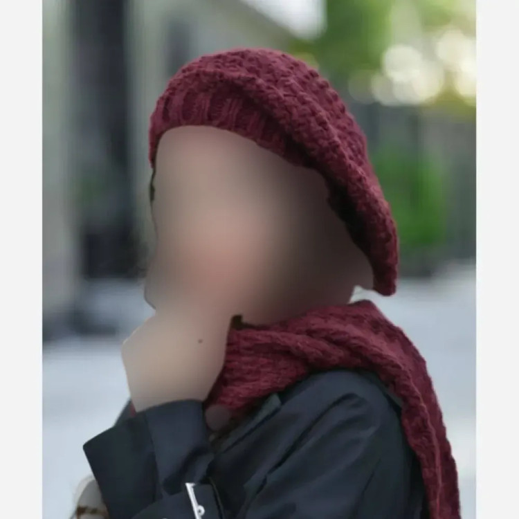 ست شال و کلاه بافت زنانه مدل آرکان رنگ مشکی و طوسی و نسکافه ای