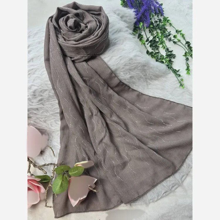 شال کریشه درختی نگین دار مدل سها مشکی سرمه ای زرشکی خاکی