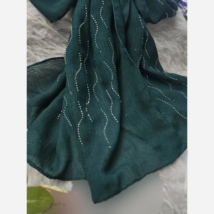 شال کریشه درختی نگین دار مدل سها مشکی سرمه ای زرشکی خاکی