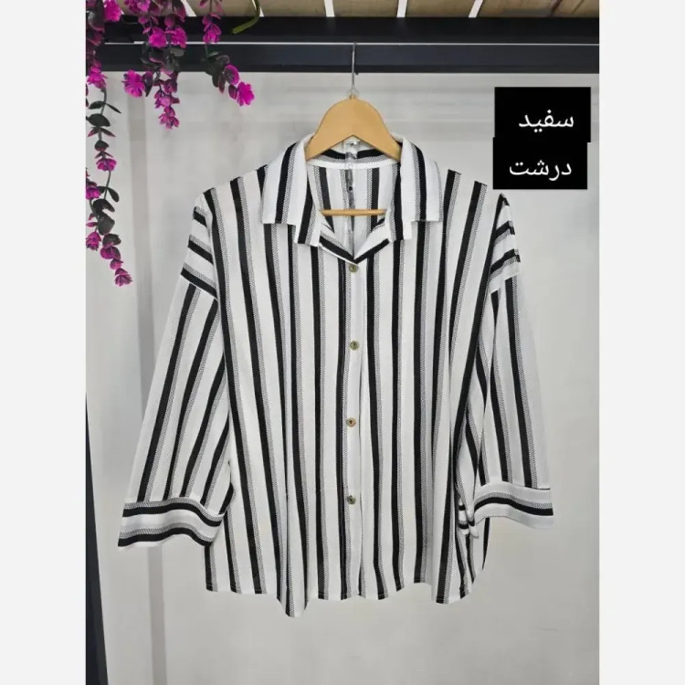 شومیز رولکس دانتل مراکشی فری سایز رنگ مشکی سفید و طوسی
