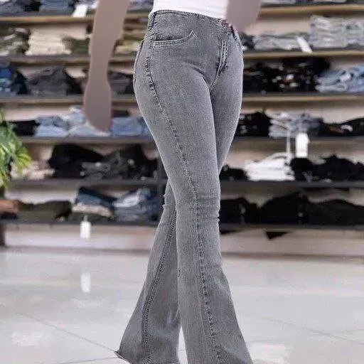 شلوار دمپا نیل جین کاغذی زنانه سایز بزرگ