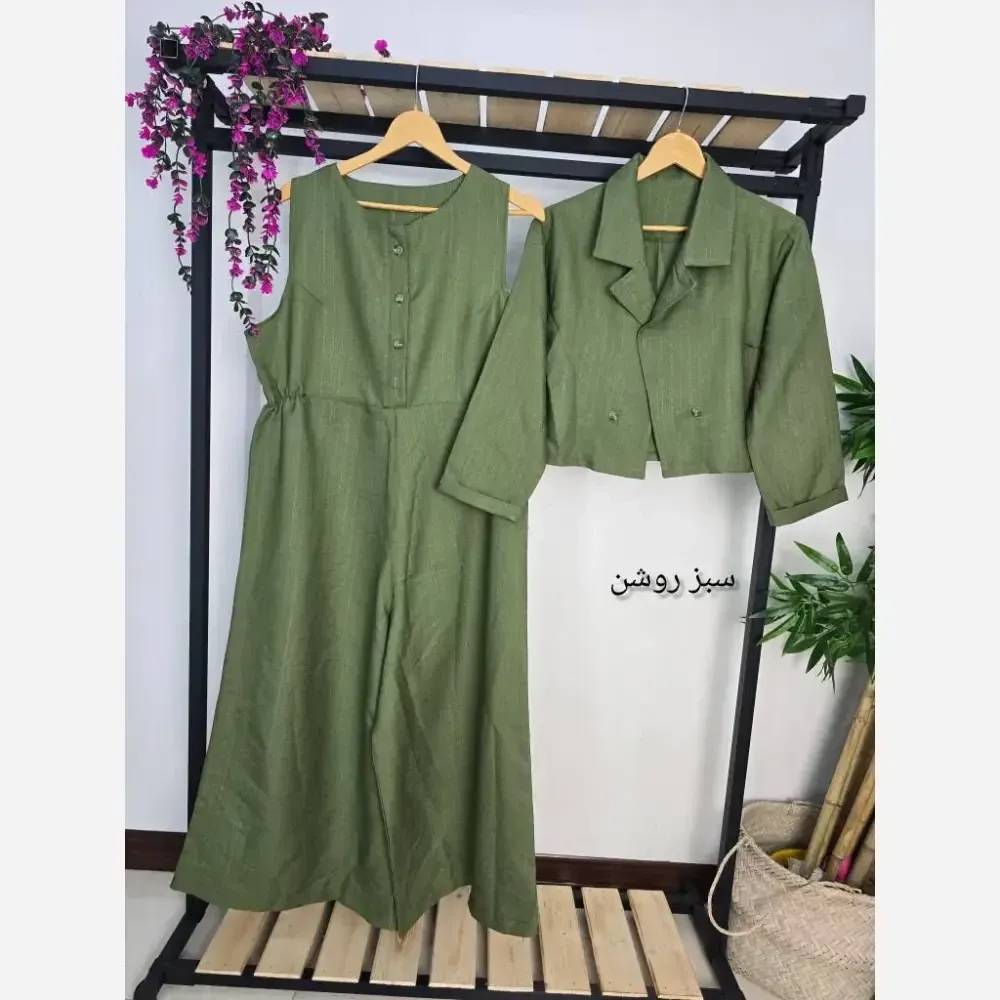 ست کت و اورال زنانه مدل غنچه جنس شانتون ژاکارد فری سایز