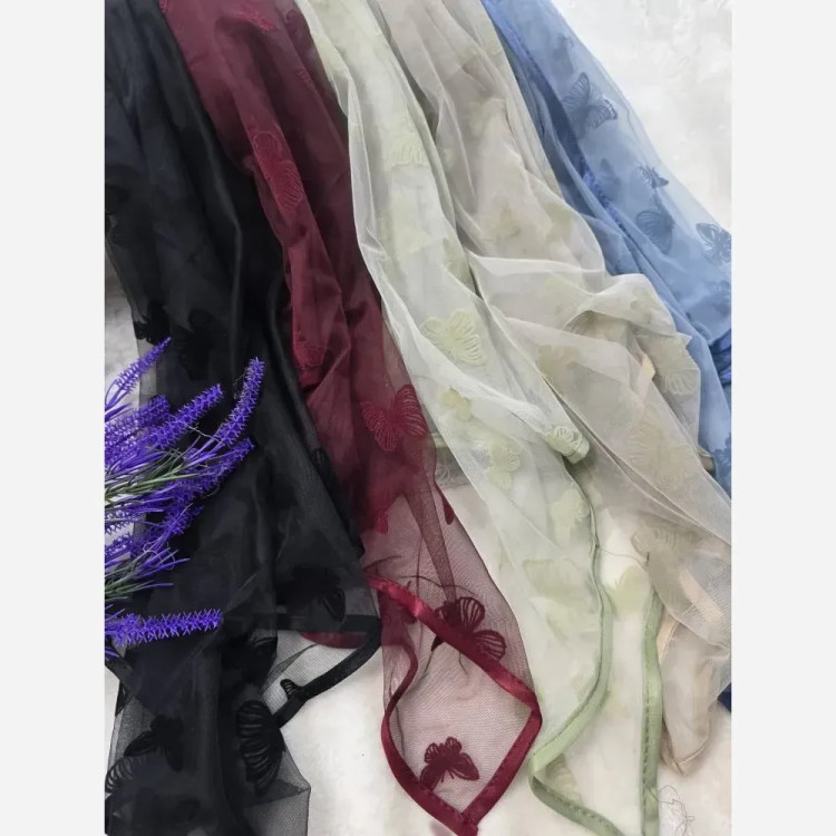 مینی پروانه تور مخمل کوبی فری سایز ابعاد 75 در 75 رنگبندی متنوع