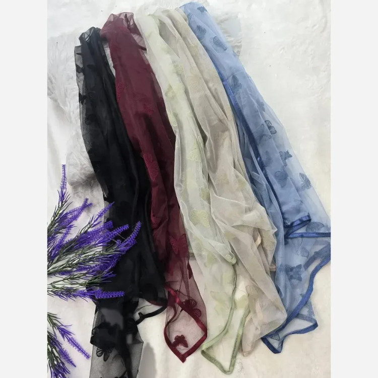 مینی پروانه تور مخمل کوبی فری سایز ابعاد 75 در 75 رنگبندی متنوع