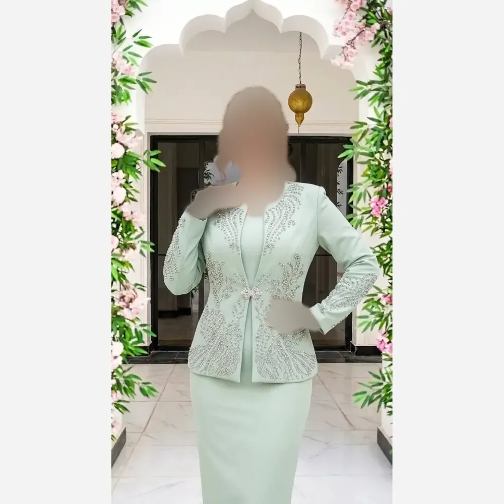 ست سارافون و کت زنانه جنس کرپ مازراتی سایز بزرگ