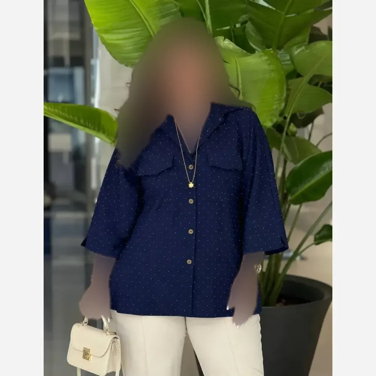 مانتو باکسی ینزی فول نگین خنک و تابستانی فری سایز تا 48