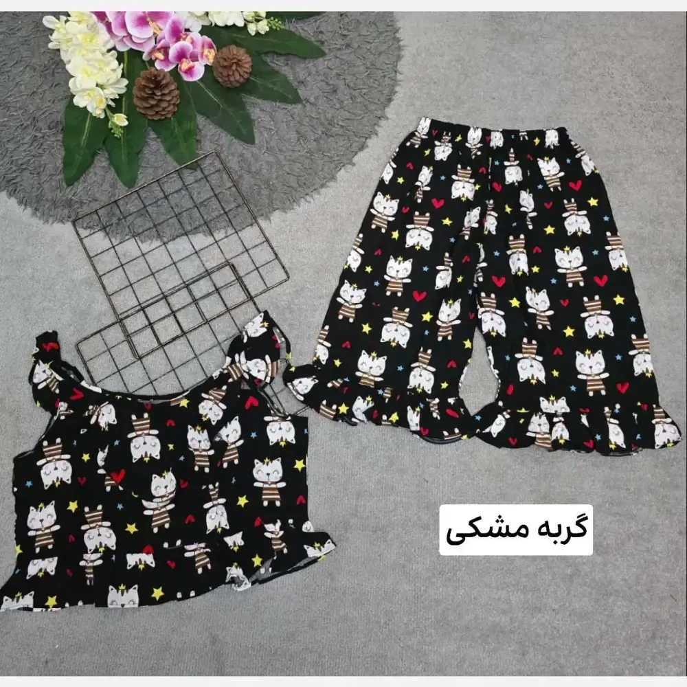 ست تاپ و شلوارک نخی مدل ماریا فری سایز