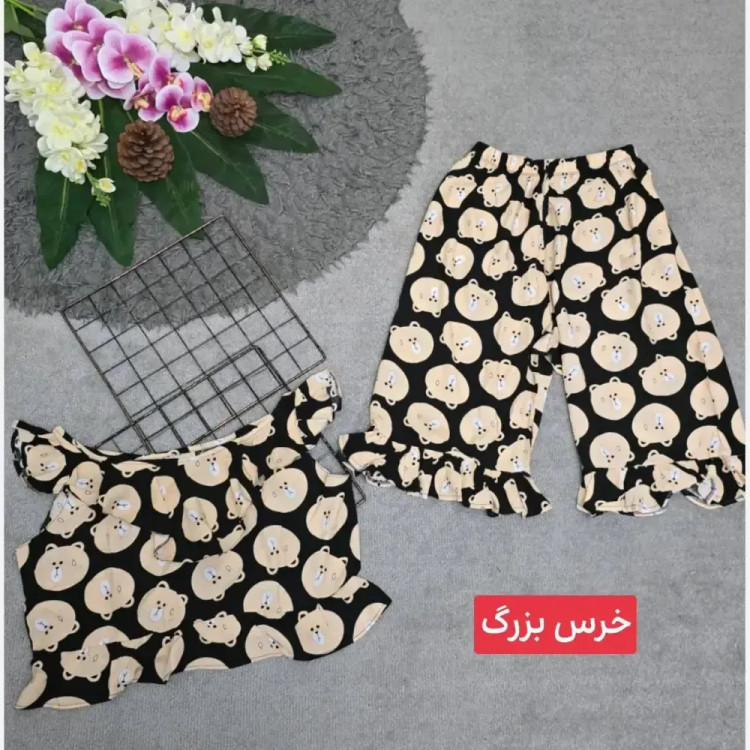 ست تاپ و شلوارک نخی مدل ماریا فری سایز
