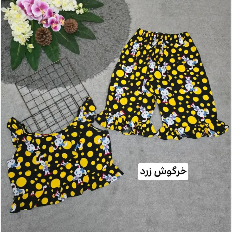 ست تاپ و شلوارک نخی مدل ماریا فری سایز