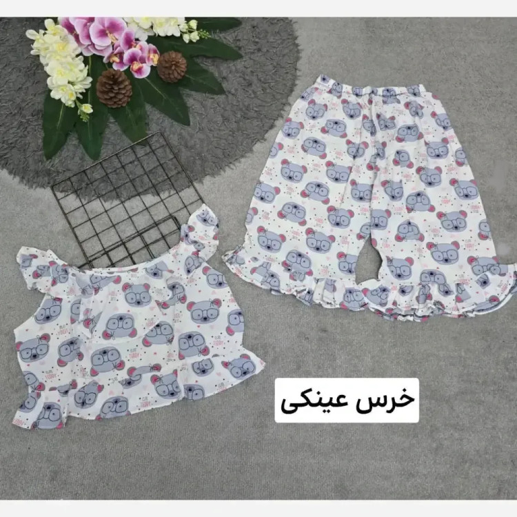 ست تاپ و شلوارک نخی مدل ماریا فری سایز
