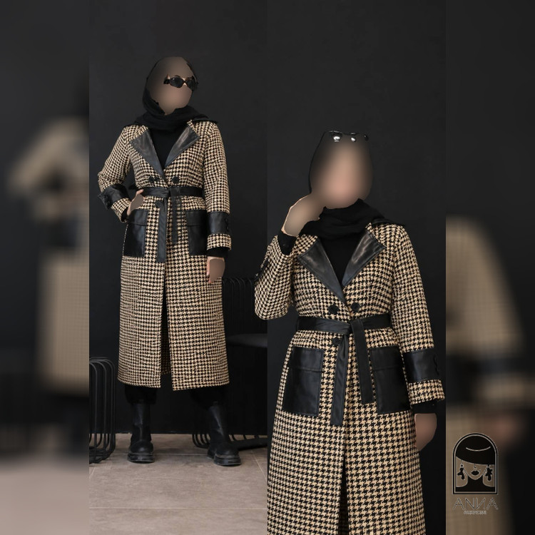 پالتو زنانه مدل آناشید جنس پیردوپل ضخیم و فری سایز
