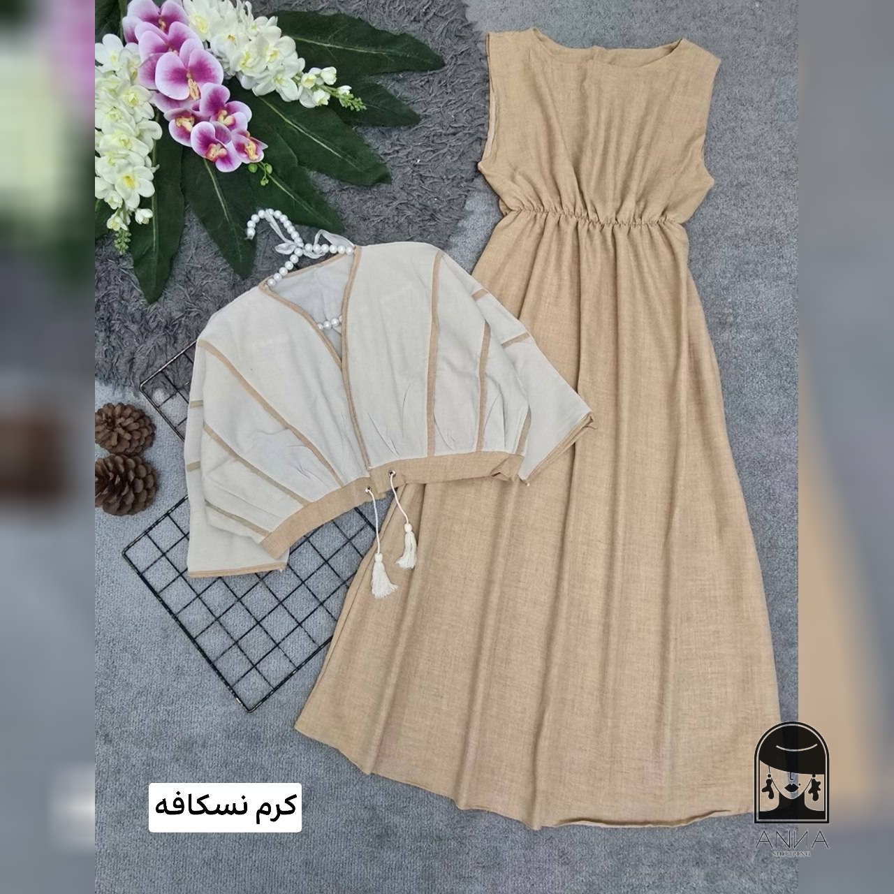 ست زنانه مدل نرگس جنس سارافون شانتون کراپ لنین فری سایز