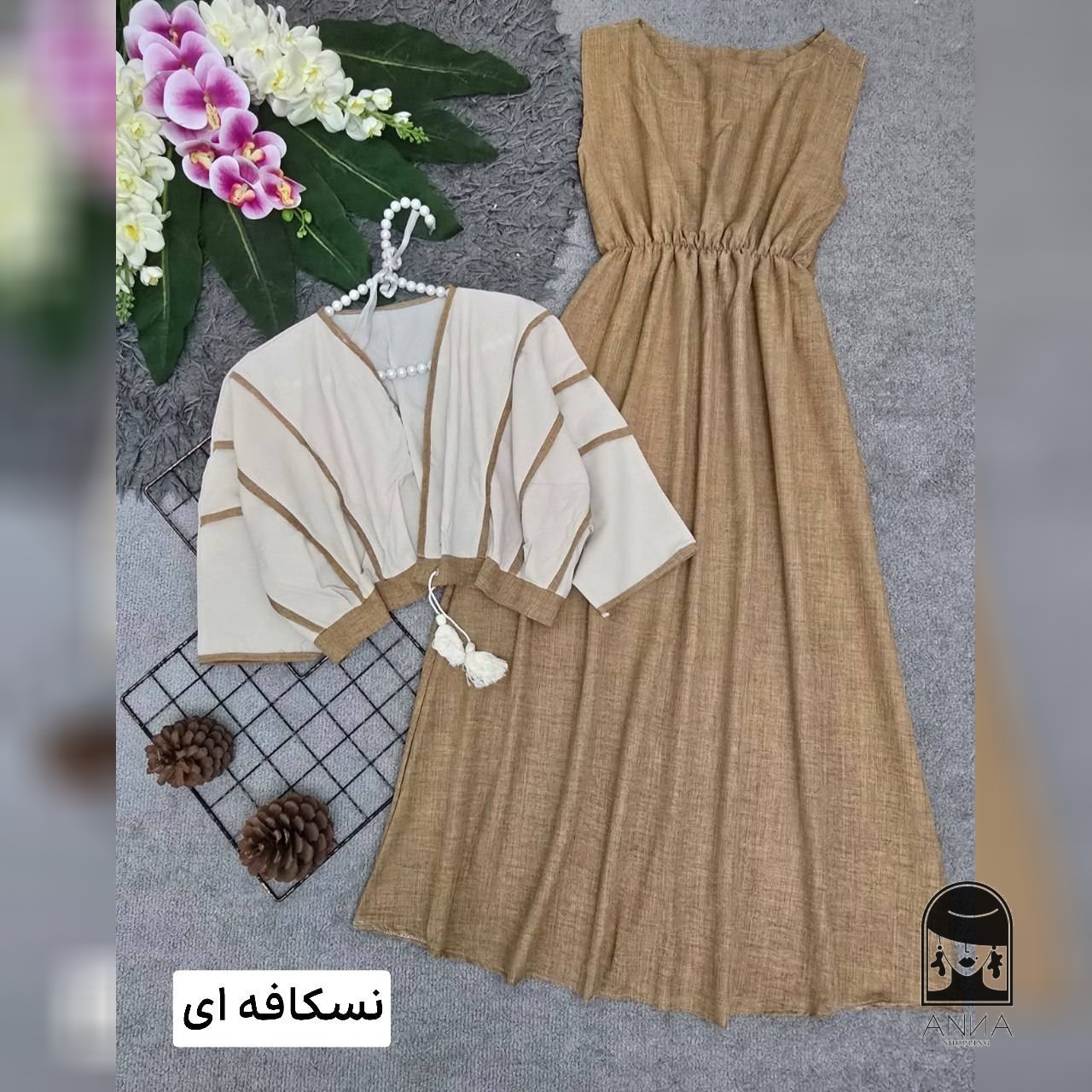 ست زنانه مدل نرگس جنس سارافون شانتون کراپ لنین فری سایز