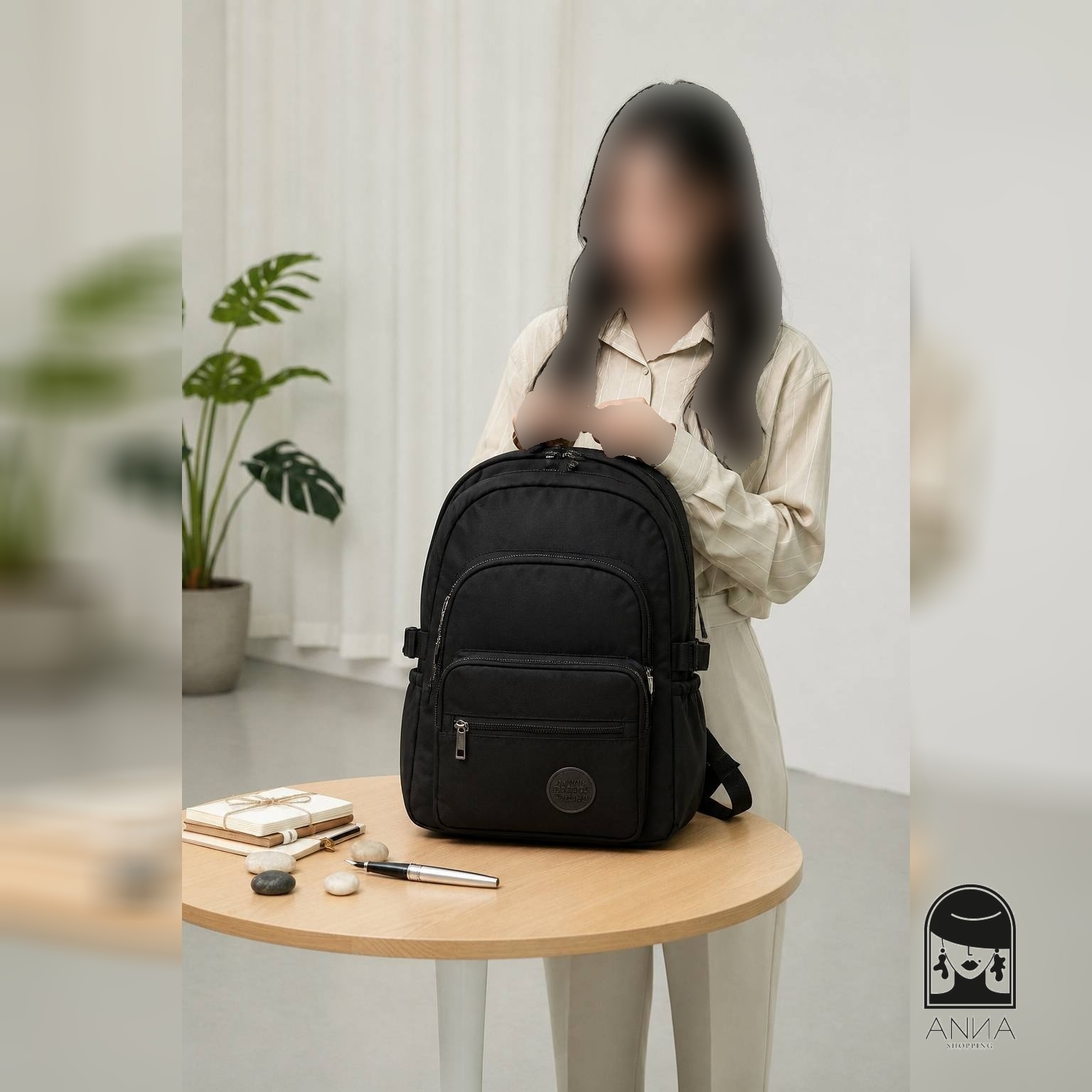 کوله مردانه مدل لاوینا جنس کتان برزنتی محکم سرتاسر آستر کشی سایز آزاد