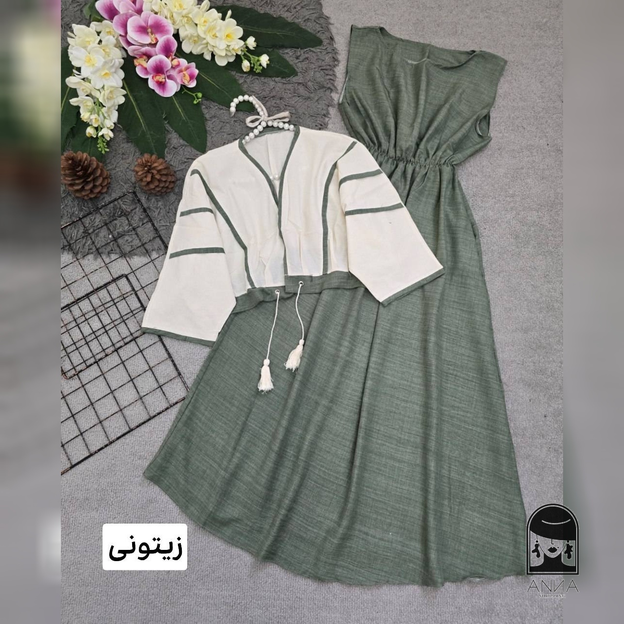 ست زنانه مدل نرگس جنس سارافون شانتون کراپ لنین فری سایز