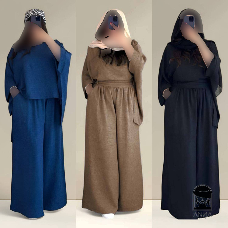 ست شومیز شلوار زنانه مدل کاشی جنس شانتون با فری سایز