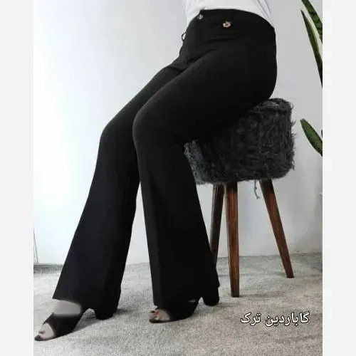 شلوار دمپا گشاد بوتکات گاباردین ترک مشکی سایز 40