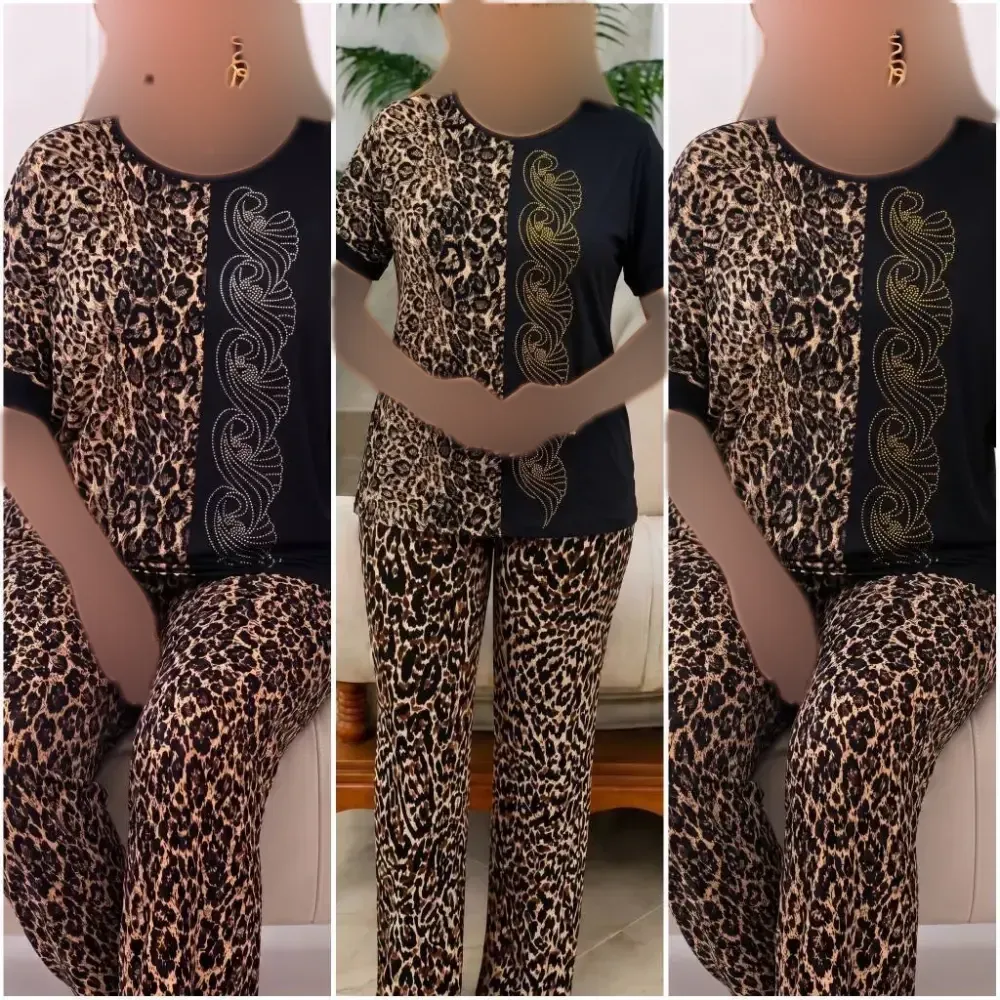 ست نگار زنانه فلامنت گیاهی نگین دار فری سایز 36 تا 50