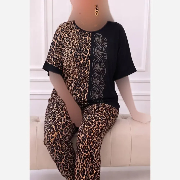 ست نگار زنانه فلامنت گیاهی نگین دار فری سایز 36 تا 50