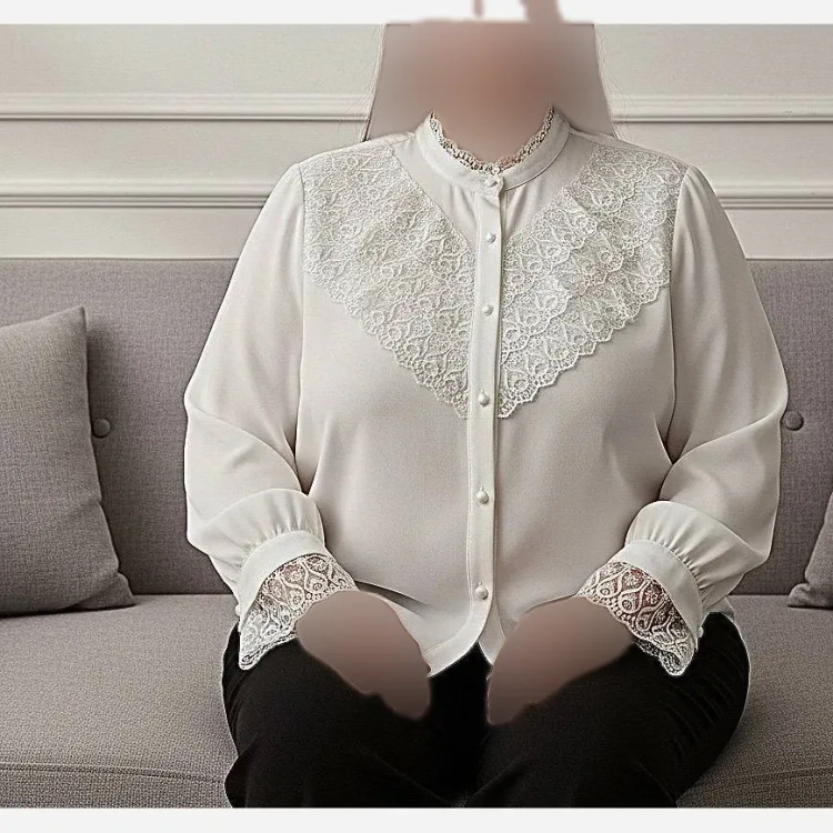 شومیز مجلسی زنانه الیزه مصری با خرج کار گیپور ترک