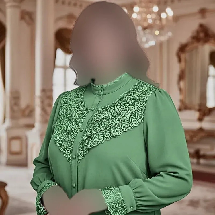 شومیز مجلسی زنانه الیزه مصری با خرج کار گیپور ترک