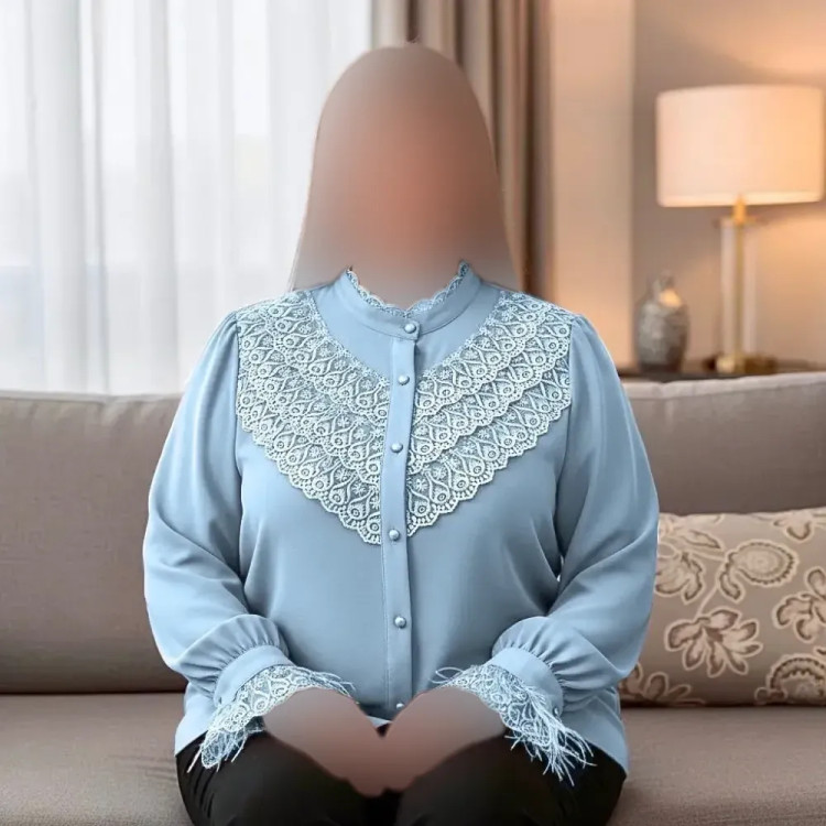 شومیز مجلسی زنانه الیزه مصری با خرج کار گیپور ترک
