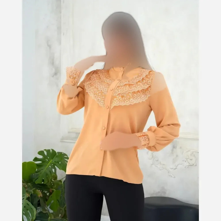 شومیز مجلسی زنانه الیزه مصری با خرج کار گیپور ترک