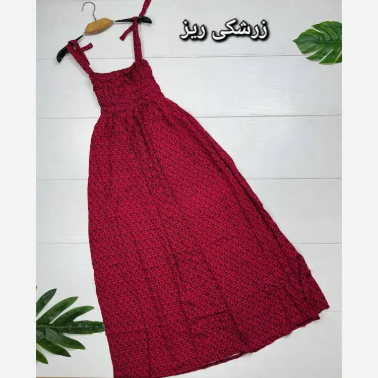 پیراهن ملیس تمام نخ کش دوزی شده سایز فری 38 تا 46 در رنگ بندی متنوع